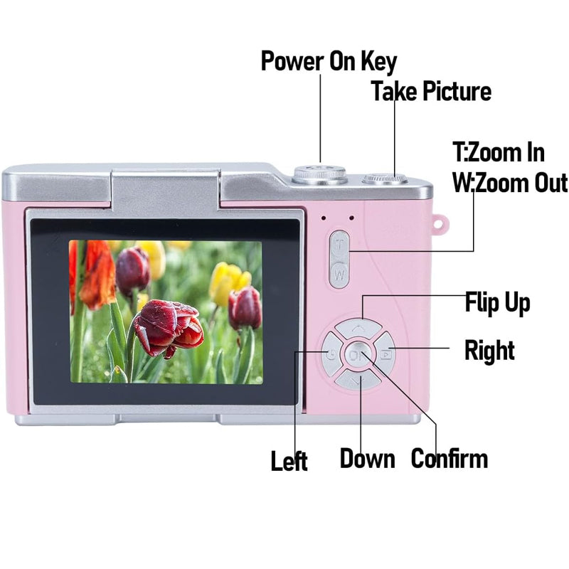 IdeaStage Promotions ASS400 Digital Camera 2.4-inch Flip Screen Pink