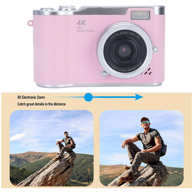 IdeaStage Promotions ASS400 Digital Camera 2.4-inch Flip Screen Pink