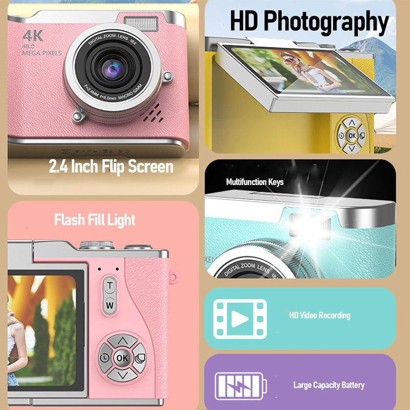 IdeaStage Promotions ASS400 Digital Camera 2.4-inch Flip Screen Pink